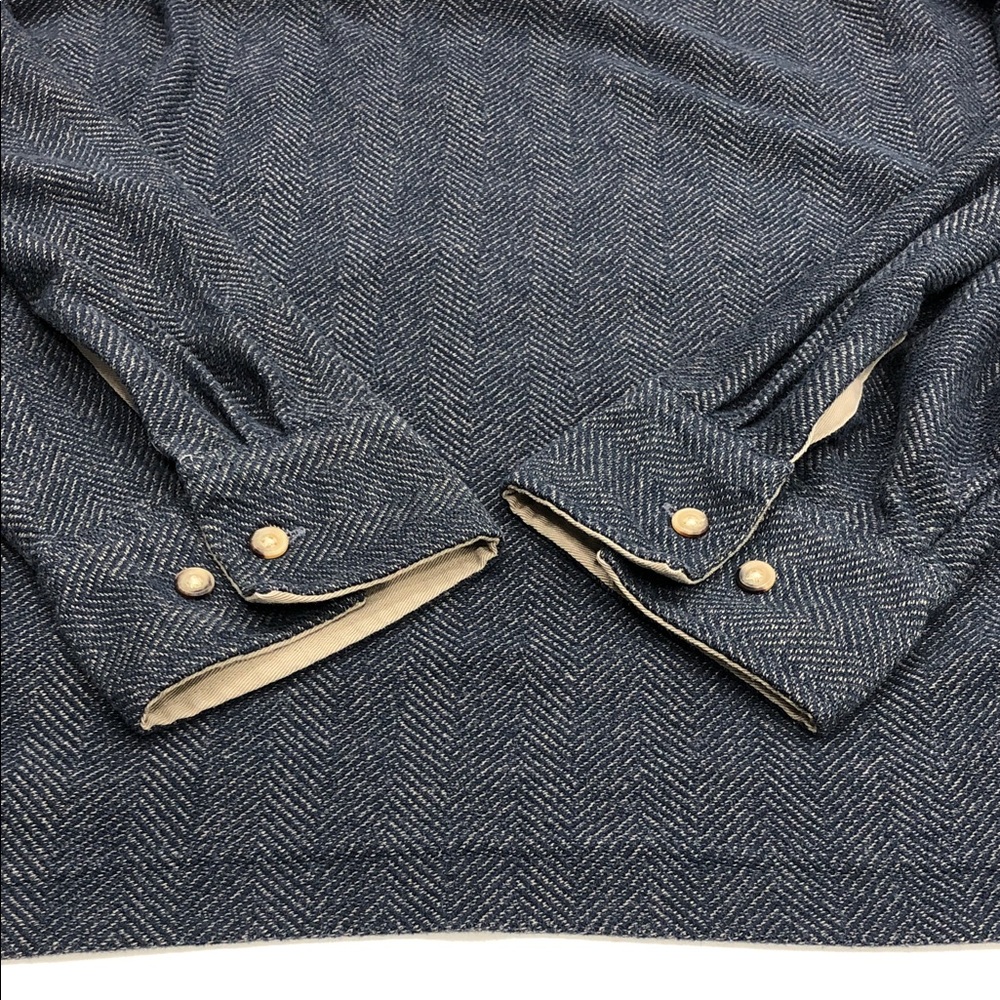 Denver Hays Men’s Long Sleeve Shirt – Size XL – Navy Blue & Beige Herringbone - Picture 11 of 11